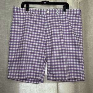 Polo Golf Ralph Lauren Purple Gingham Check Shorts Cotton Men's Size 38
